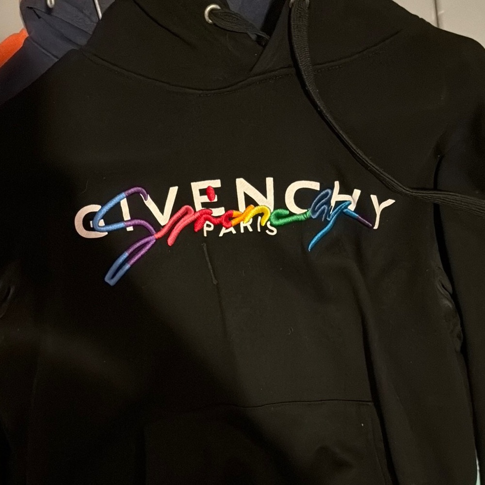 Givenchy Black Hoodie with Multicolor Logo